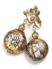 Venetian Glass Gold Foil Silver Foil Disc Big Motif Earrings with Silicone Cover [Cherr] AC302AC303