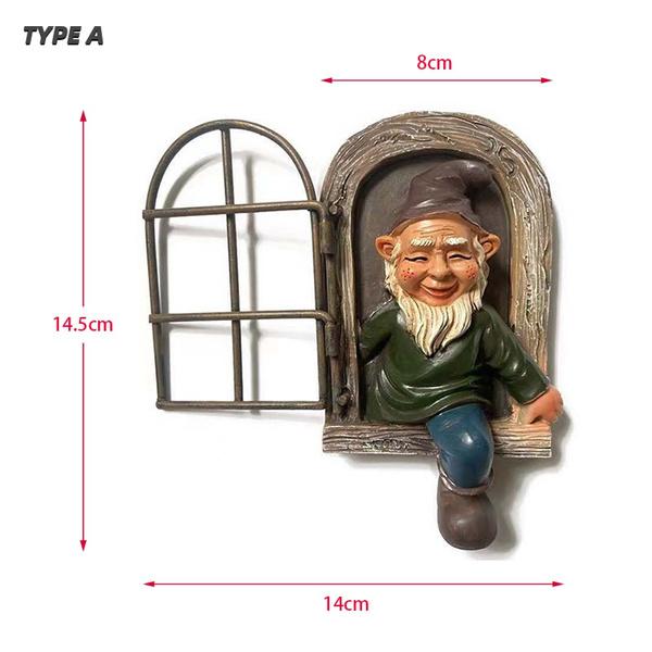 3D украшение в виде гнома, статуя гнома в саду, украшение интерьера, настенные украшения, уличный сад, подвеска в виде дерева