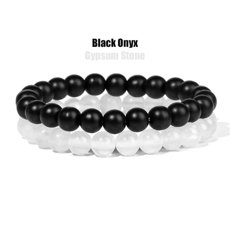 2 шт./компл. браслеты для женщин, набор браслетов из натурального камня, агаты, 8 мм, бисер, бирюзовый кристалл, браслет, мужские ювелирные изделия, исцеление