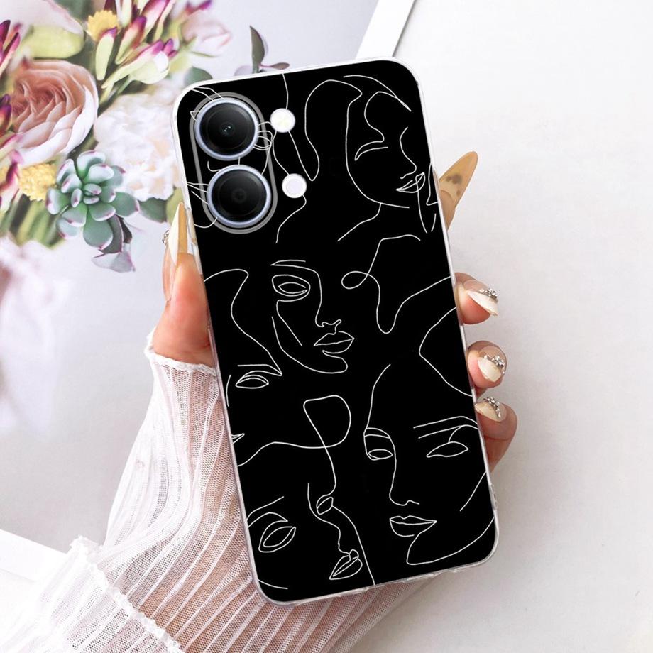 For Vivo Y05 Y11D 4G / Vivo Y11 5G Y21 5G Phone Case Soft Silicone Clera Cover Butterfly Dragon Cat Floral Painting Bumper Funda