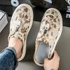 Модные парусиновые полушлепанцы мужские летние новые удобные дышащие повседневные туфли модные тканевые туфли на одной педали мужские