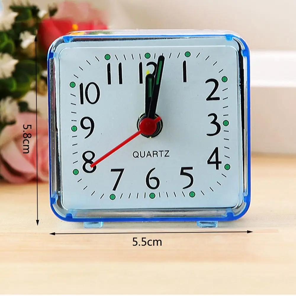 Night Light Silent Twin Bell Square Alarm Clock Quartz Home Room Decoration