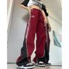 Повседневные спортивные брюки в стиле ретро, ​​женская одежда Y2K, летние широкие свободные быстросохнущие модные брендовые красные брюки в стиле хип-хоп