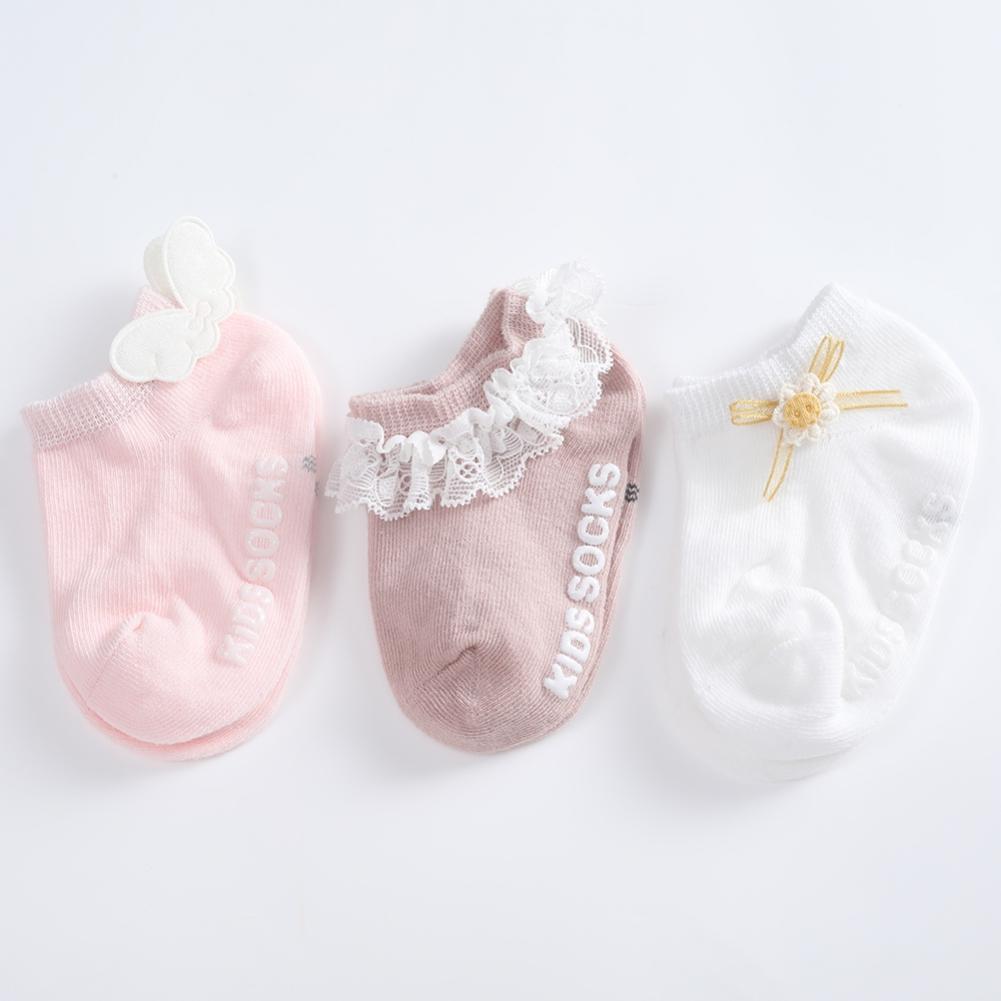 3 пары детских носков, детские носки, носки-тапочки для младенцев, мягкие носки-лодочки для девочек