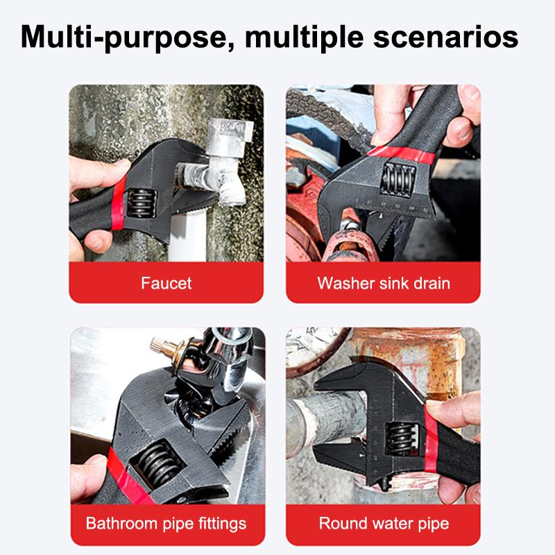 1 шт. 6/8" Ключ с короткой рукояткой, регулируемый, увеличенный открытый гаечный ключ для ванной комнаты, мини, маленький, доска, регулируемая короткая рукоятка большого диаметра