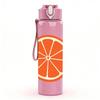 1PC Fresh Orange Slice Fruit Minimalist 750ml Color Plastic Sports Water Bottle Leakproof Flip Straw Lid Suitable for Sports Office Home Use