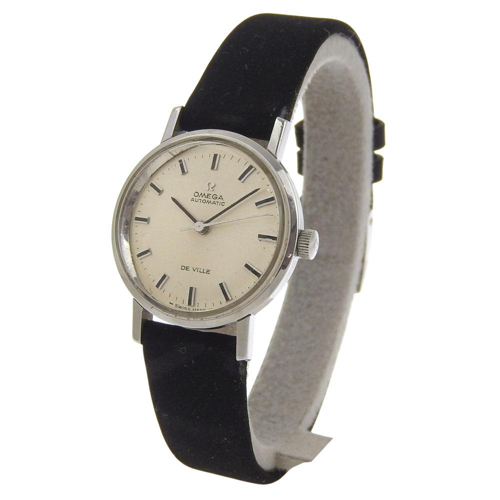 Omega Часы De Ville 565.005 De Ville Серебряный СеребристыйЦиферблат Нержавеющая сталь/кожа Механические Автоматические Аналоговый дисплей Женские Б/у