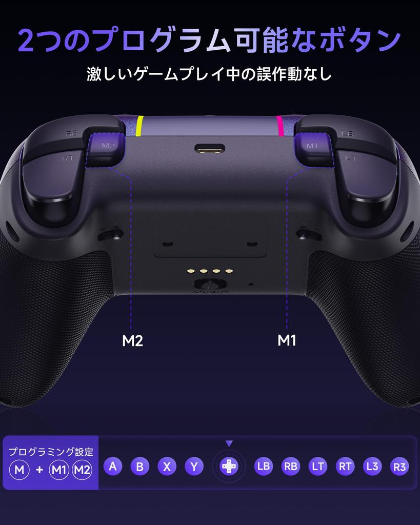 EasySMX X05PRO Gamepad Hole RGB 1000Hz Polling 1000mAh High Capacity for and Steam Deck Controller, Wireless/Wired Connection, Dual-Stage Triggers,