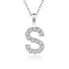 925 Silver Gold Small 26 Letters A- Z Zircon CZ Pendant Monogram Necklace Me Initial Alphabet M A Jewelry