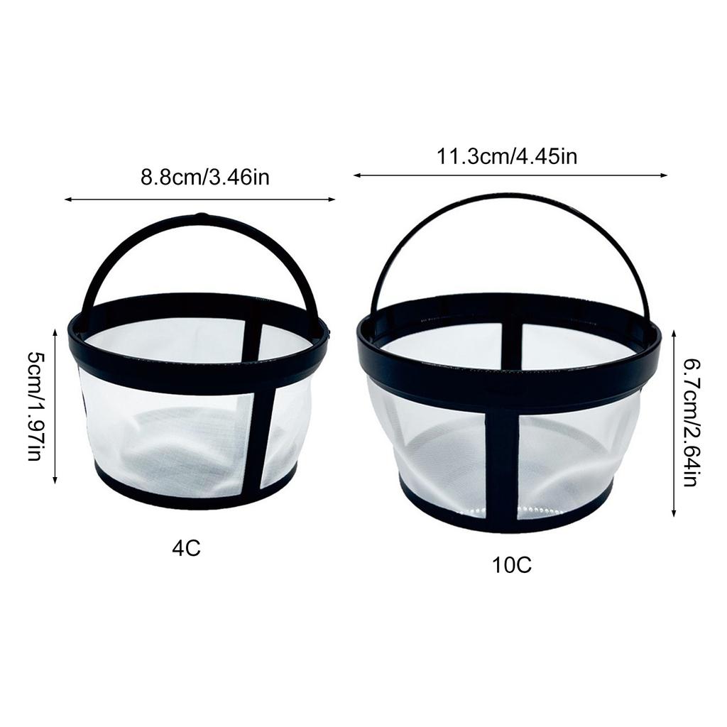 Многоразовый нейлоновый фильтр для кофемашин с сетчатым фильтром на 4 или 10 чашек гарантирует отсутствие остатков и экологичность использования