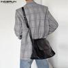 INCERUN Осень-весна мужской пиджак с лацканами и длинным рукавом, клетчатый пиджак на одной пуговице