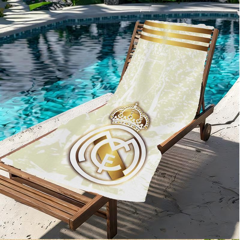 Real Madrid Print Beach Towel, Versatile Lightweight Absorbent Beach Towel for Pool Surf Yoga Bathroom, Perfect Birthday Holiday Gift