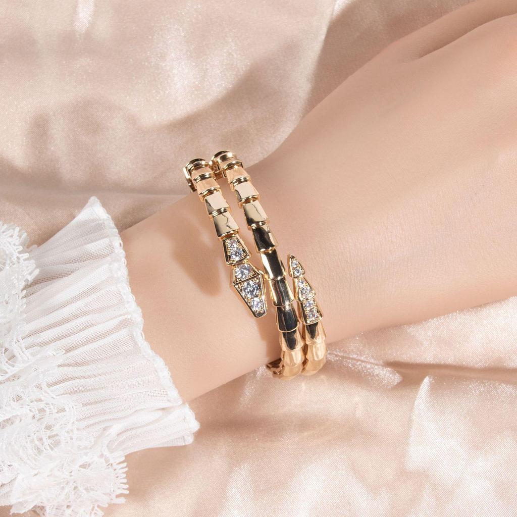 Electroplated Real Gold Spirit Snake Bracelet - Exaggerated Europe & America Style