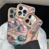 Phone Case: 2D flat lambskin suitable for iPhone 18 17 16 15 14 13Pro protective case, pink-blue nebula, colorful soap bubbles, Christmas and Hallowee