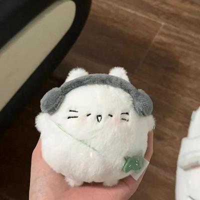 Милый мультяшный кот с клевером на удачу, плюшевая кукла, игрушка, кавайный плюшевый кулон-брелок, аксессуары для украшения сумки, рюкзака, подарки