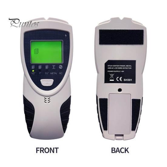 Настенный детектор 5 в 1. Поиск шпилек с обнаружением проводов под напряжением переменного тока. Дисплей с подсветкой. 5 режимов. 3 глубины. Металлический деревянный кабельный трекер.