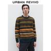 UR2025 Men's Retro Color Block Stripe Knit Sweater