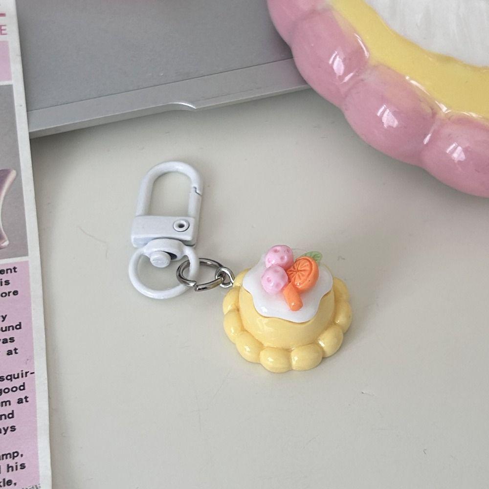 Cute Car Keyring Cartoon Party Gift Jewelry Simple Cake Pendant Keychain  Boudoir