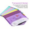 10/5pcs A4 Folders Plastic Envelopes Clear File Folder for Document Poly File with Label Pocket Snap Button for Office Organizer