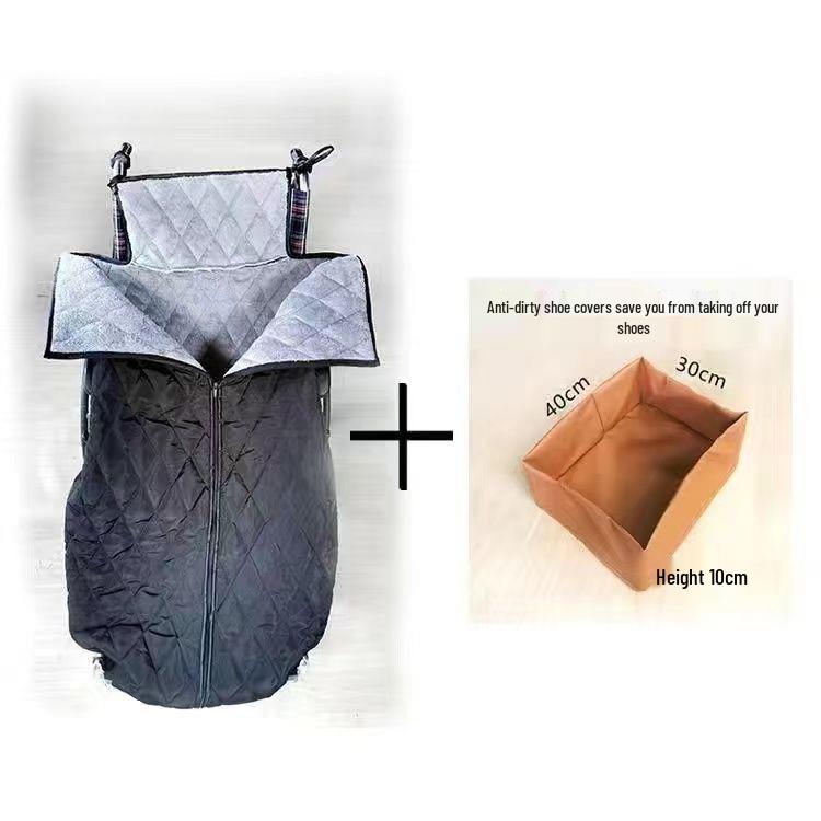 Зимнее одеяло для инвалидной коляски с флисовой подкладкой: Ветронепроницаемый, Теплый и Утолщенный для Защиты от Холода и Ног на Открытом Воздухе.