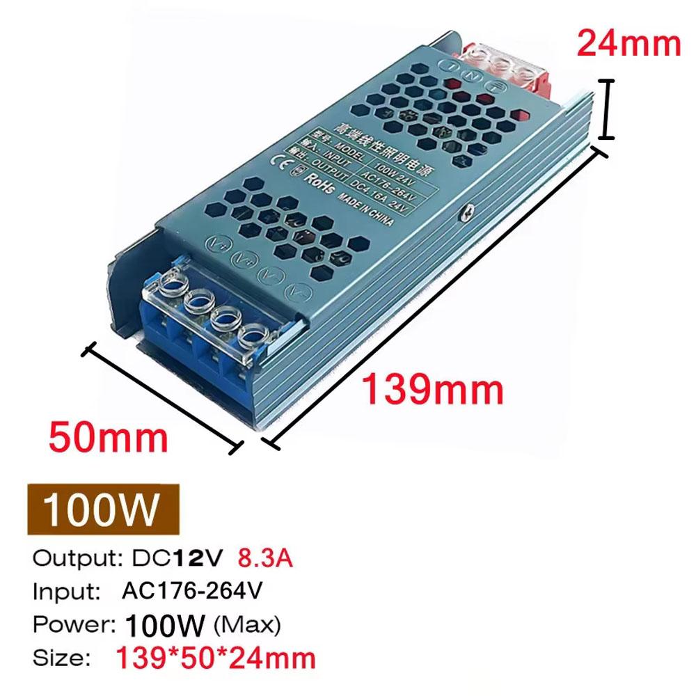 60 Вт 100 Вт 200 Вт 300 Вт 400 Вт DC 12 В/24 В Ультратонкий Адаптер Питания Драйвер Светодиодной Ленты Выключатель Лампа 5A 12A Трансформатор Освещения