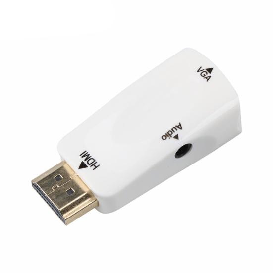 Адаптер HDMI-совместимый на VGA Папа-Мама Высокая четкость 1080P Аудиокабель Конвертер для ПК Ноутбука