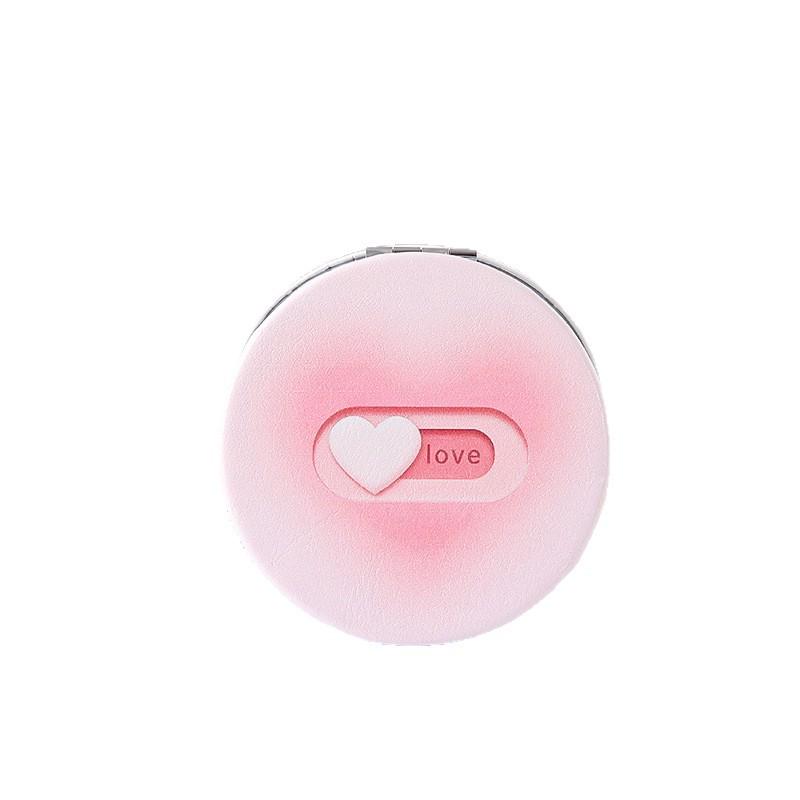 Chic Heart-Shaped Portable Folding Handheld Double-Sided Mirror