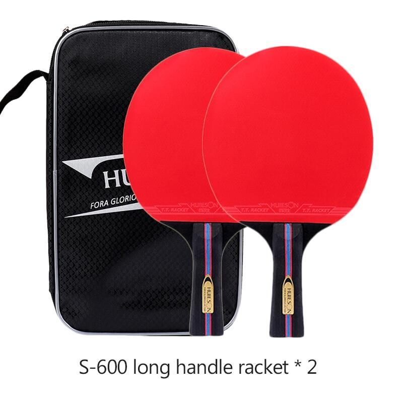 Free 3 Balls 6 Star Table Tennis Bat 7Ply Wood Racket Long Short Handle Ping Pong Paddle Racket with Bag