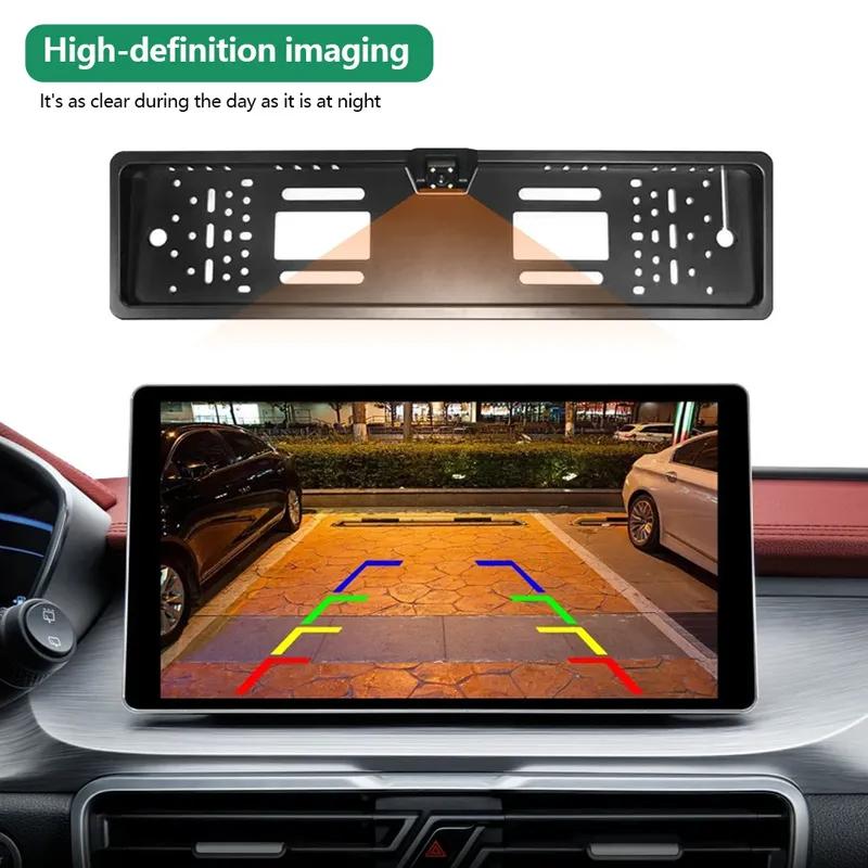Truck Car an License Plate with 4/8/12LED Rearview Camera Frame Reverse Backup Camera Night Vision for SUV Camper Pickup