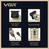 Оригинальная мужская машинка для стрижки волос VGR 901, металлическая, ретро, с гравировкой, для глубокой чистки, с умным цифровым дисплеем, электрическая, водонепроницаемая, долговечная