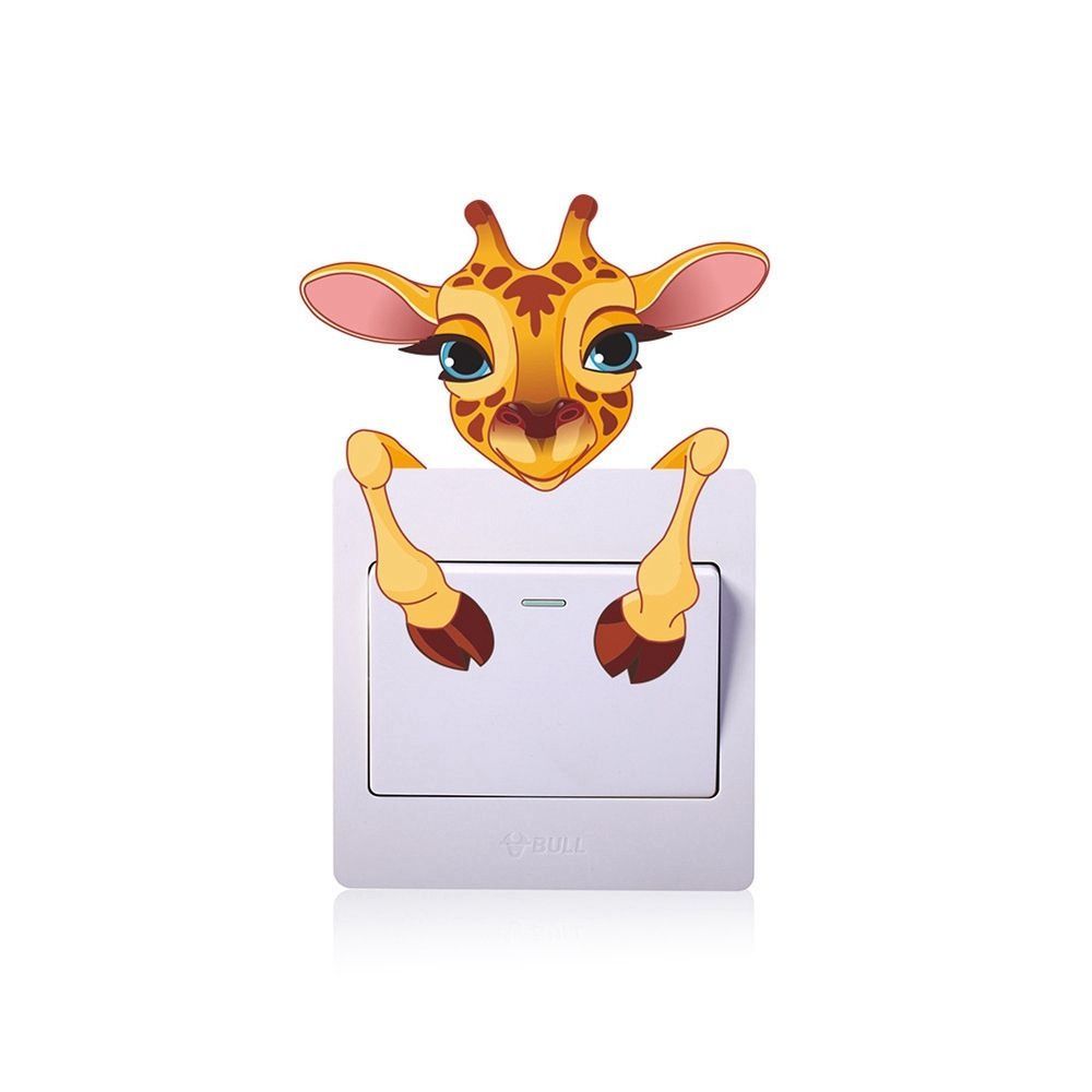 Self-Adhesive Light Switch Sticker Cartoon Removable Wall Sticker Animal Switch Sticker Home Decor