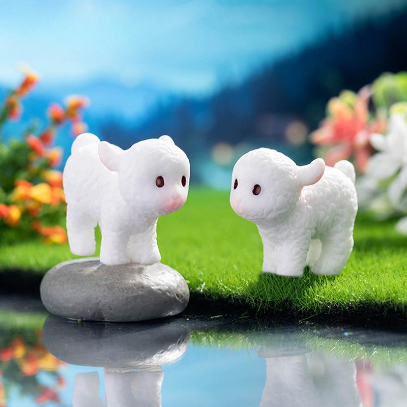Micro Landscape Cartoon Cute Lamb Animal Figures Do Diy Decorative Accessories Desktop Car Ornaments