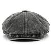 Women's denim octagonal cap, forward-facing cap, outdoor sports cap, men's travel cap, sun-protective baseball cap