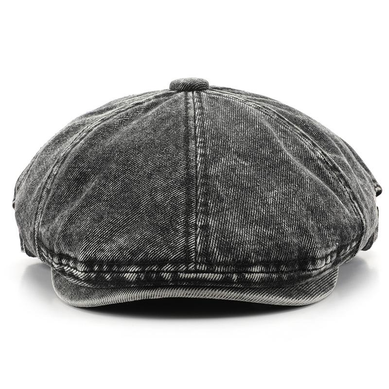 Women's denim octagonal cap, forward-facing cap, outdoor sports cap, men's travel cap, sun-protective baseball cap