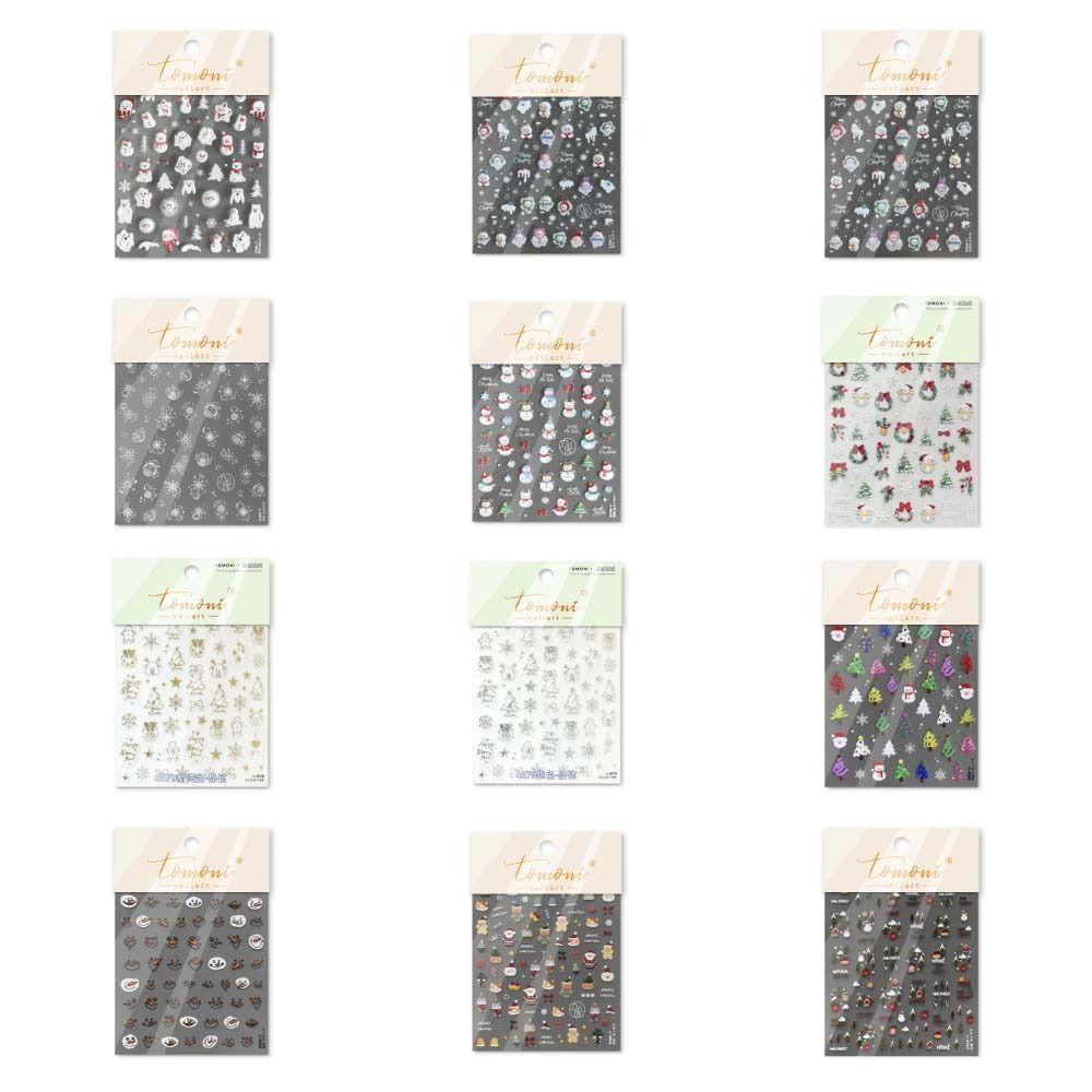 5D Рождественская наклейка для ногтей, ракушка, свет, рождественское украшение для ногтей, рождественская наклейка для ногтей, маникюрный салон