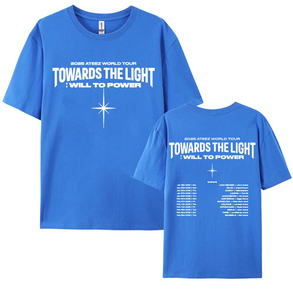2025 Ateez World Tour Towards The Light Will To Power T Shirt Men Women Korean Fashion High Quality Casual 100 Cotton Tshirts