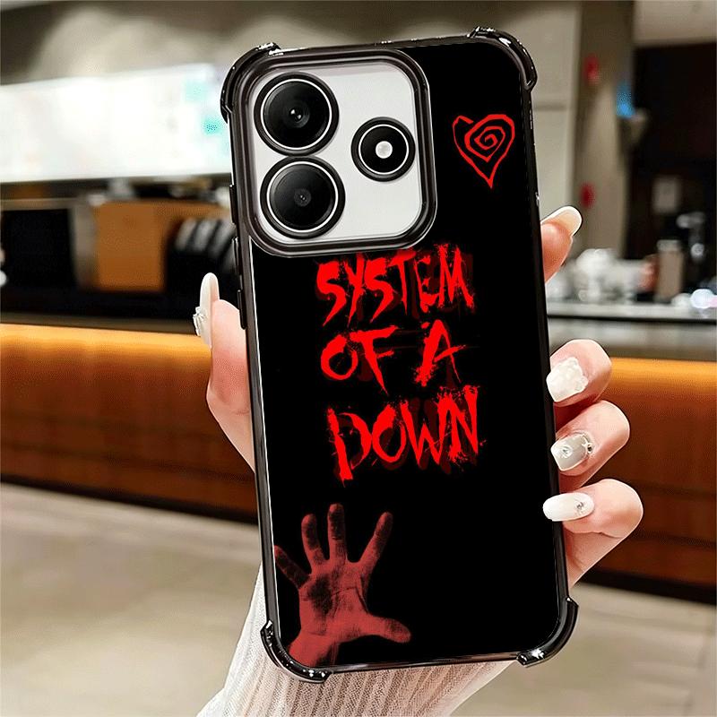 System Of A Down Soft Phone Case For Xiaomi Redmi Note 14 15 Pro Plus 13 12 11S 11T 5G 10 9S 9 Plating Anti-Fall Fundas