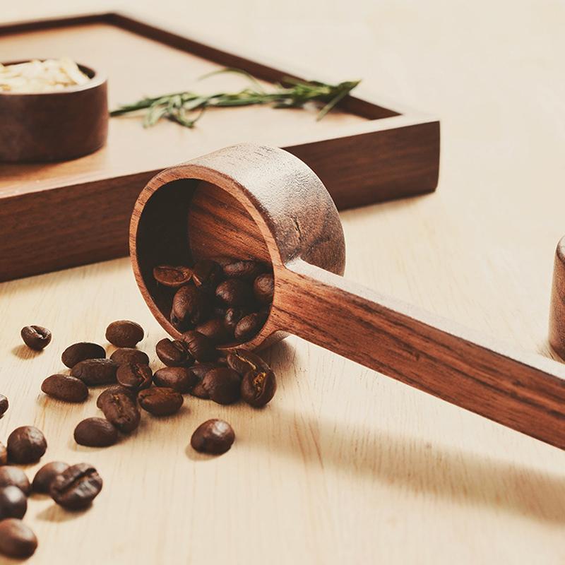 Black Walnut Coffee Scoop Wooden Coffee Measuring Spoon Scoop for Coffee Beans Sugar Spice Powder Spoon Kitchen Measuring Tools