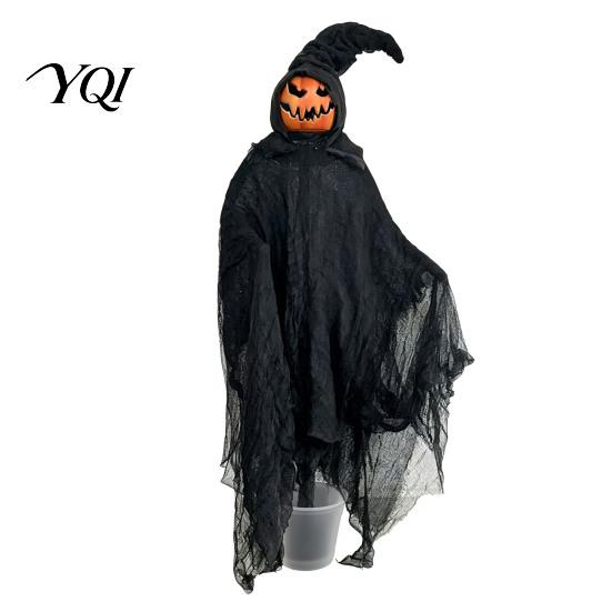 Large Witch Props for Garden Halloween Ground Stake, Black Robe And Pointed Hat Spooky Unique Outdoor Ornaments Figures, Weather Resistant Yard Party