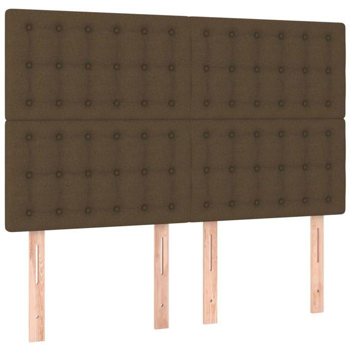 Maison Exclusive - Tête de lit Marron foncé 144 x 5 x 118/128 cm Tissu