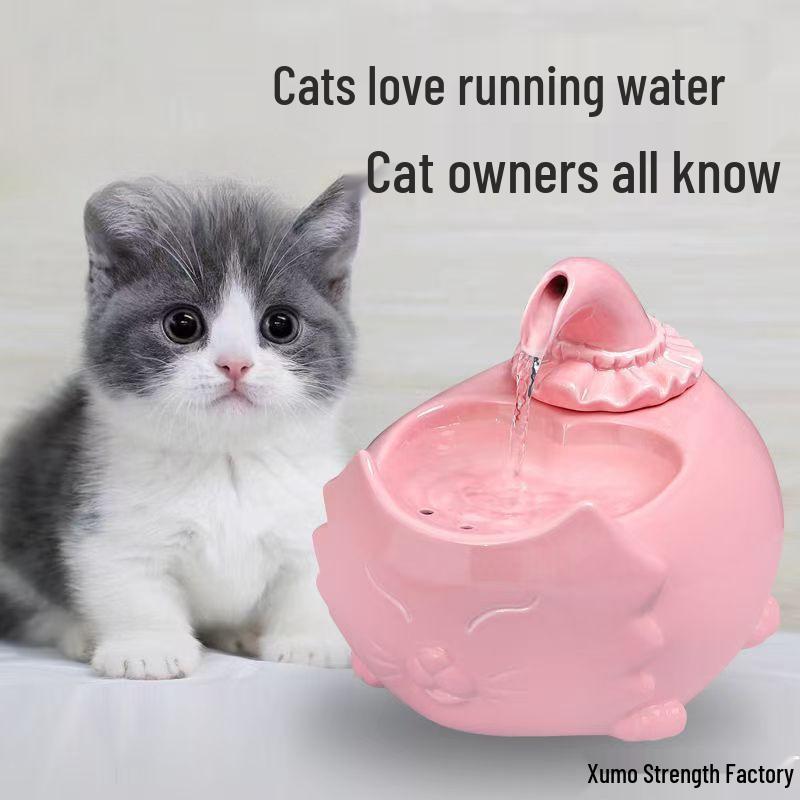Керамическая Автоматическая Поилка для Животных - Динамичная Циркулирующая Чаша для Кошек и Собак, Не Требует Подключения к Сети