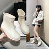 Rain Shoes Women's Adult Fashion Velvet Rain Boots Slippery Wear-resistant Outdoor Water Glue Shoes Short Kitchen Work Water Shoes