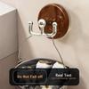 2pcs Reusable Double Hooks Wood Grain Clothes Hook Multi Purpose Suction Cup Hook  Universal