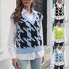Women's Fashion Plaid Vest Sweater Vest Outer Wear Inner Knitted Sweater