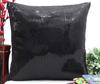 Yuga Black Sequin Metallic Throw Sparkle Pillow Cover Wedding Decor Lounge 12X12