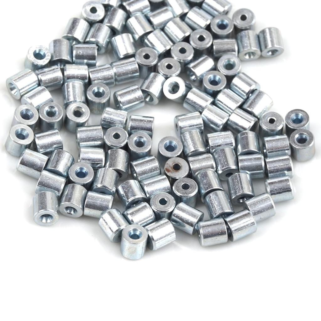 BCR003 100 шт., механизм намотки оконного регулятора, ремонт стального троса, конец троса, фитинг, стопорная втулка, обжимная заклепка 5x5/1,7 мм