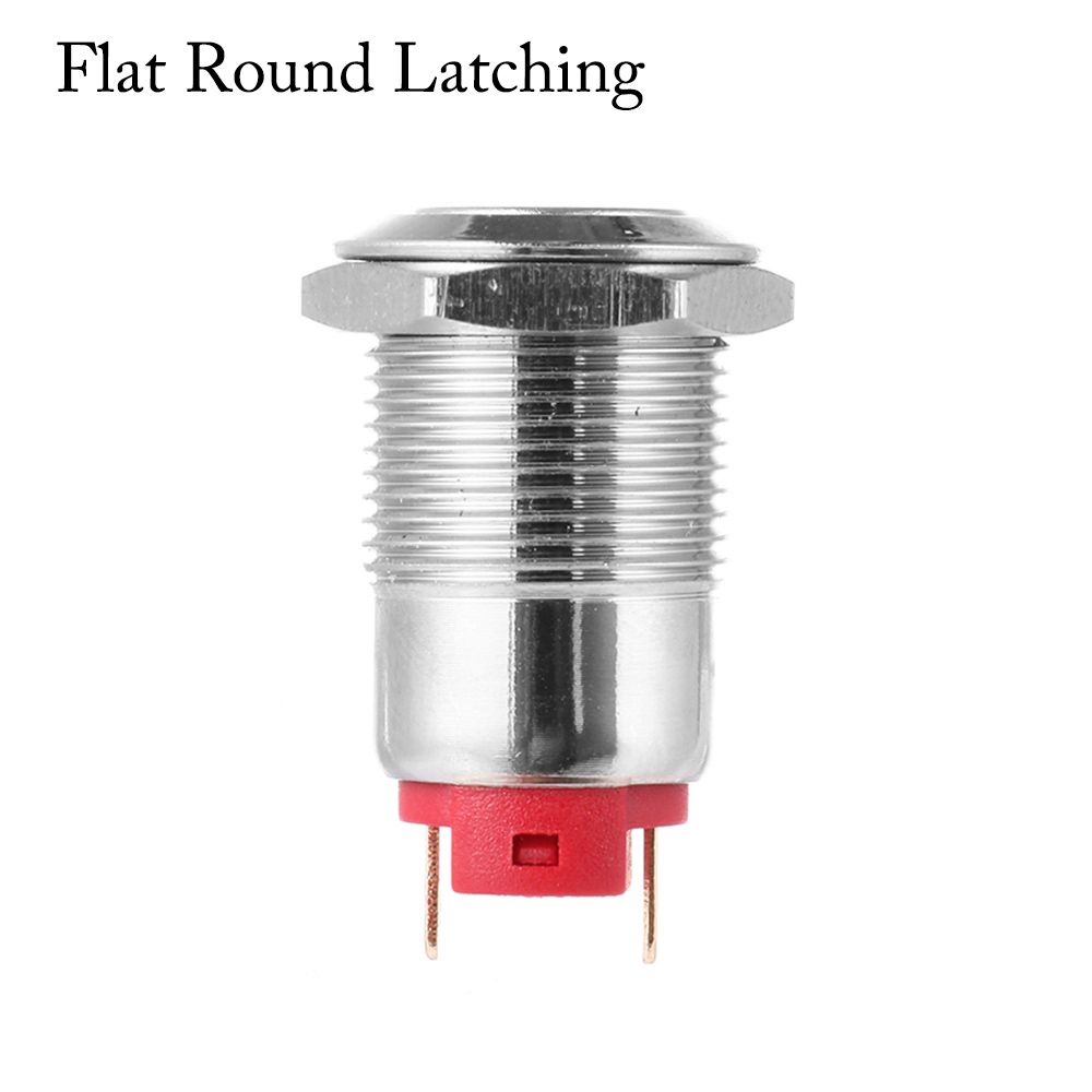 High/Flat Round 250V Metal Momentary Latcing Push Button Switch 12mm