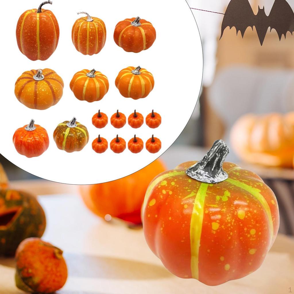 16Pcs Foam Pumpkins Simulation Artificial for Tabletop Centerpiece