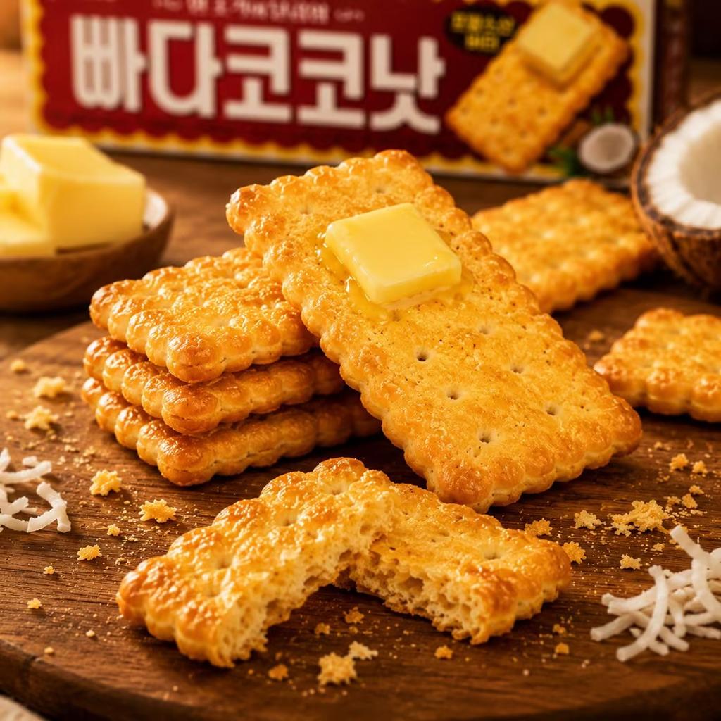 Хрустящее печенье Lotte с маслом и кокосом 100 г