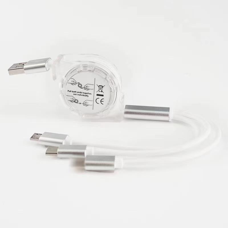 Эластичный зарядный кабель 3в1 iOS Type C USB C Micro USB для iPhone 12 13 14 5 6 7 8 X Samsung шнур автомобильные кабели для зарядки мобильных телефонов